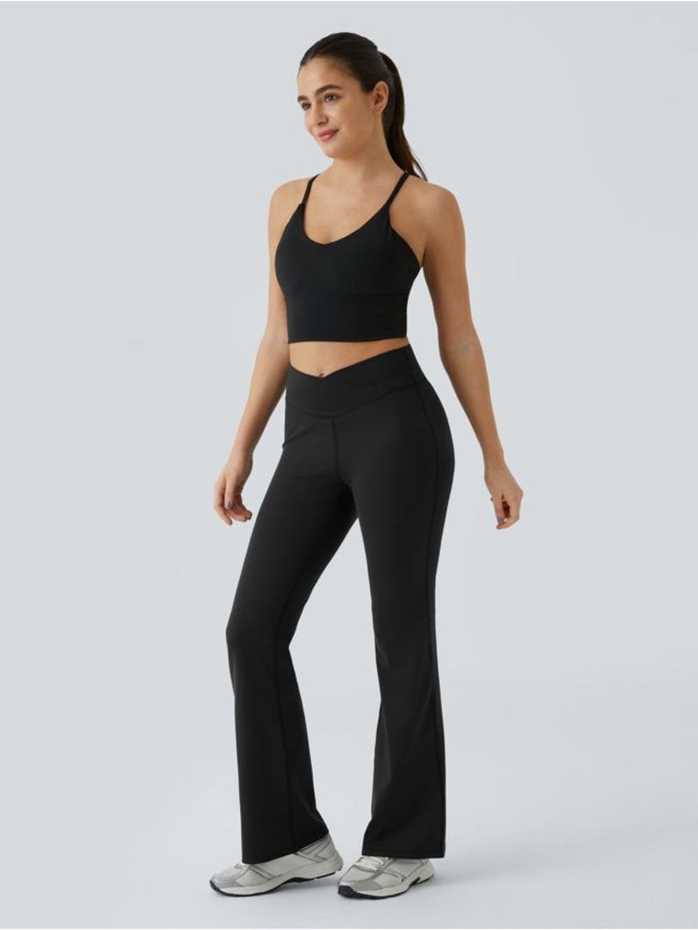HALARA Black High-Rise Flare Leggings med tall